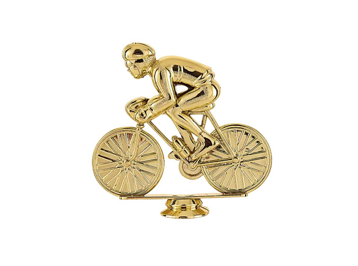 Sujet plastique or cyclisme h. 11cm