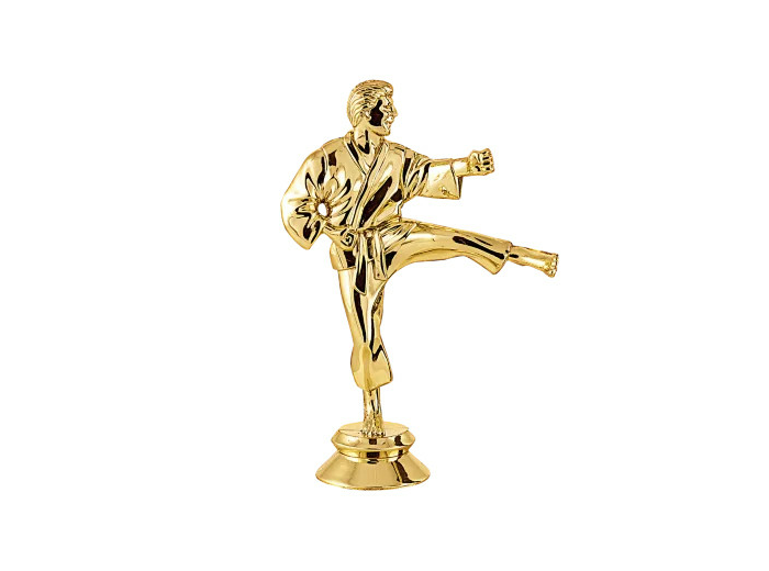 Sujet plastique or karate h. 13cm