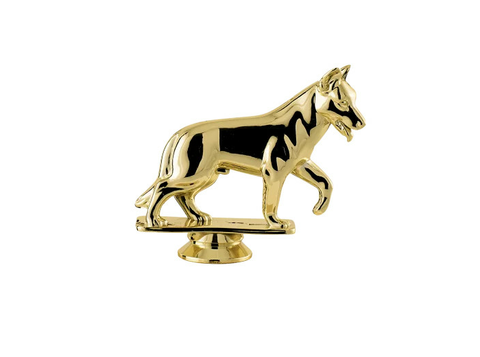 Sujet plastique or chien h. 9cm