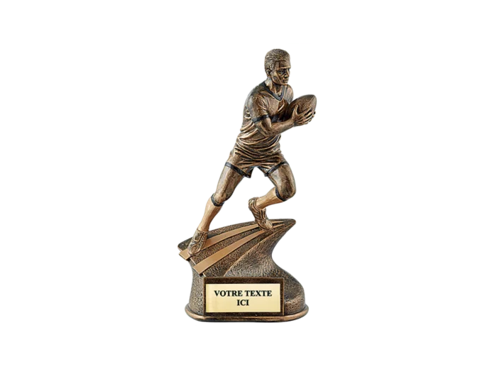 Trophee resine joueur rugby 3d h. 34 cm