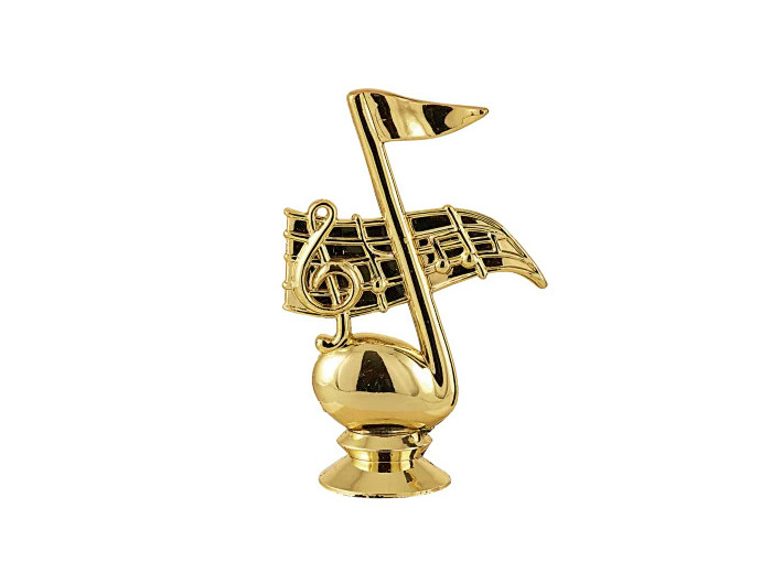 Sujet plastique or musique h. 11cm
