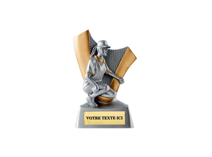 Trophee resine petanque femme h.10 cm