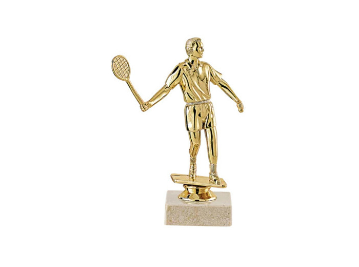 Trop sujet plas or badminton h 17cm