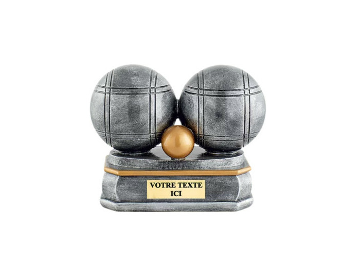 Trophee resine boule petanque 15x13cm