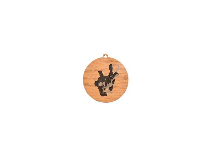 Medaille en bois judo diametre 50 m