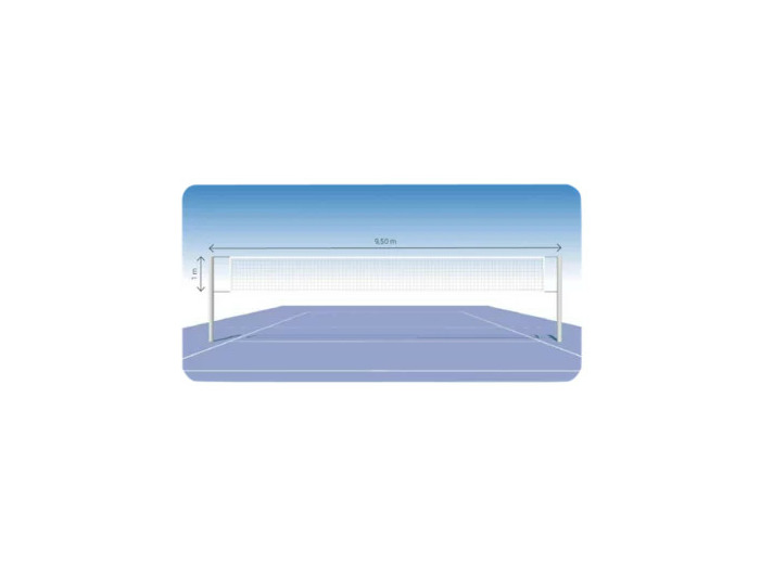 Filet volleyball- pe 2 mm - cordeau