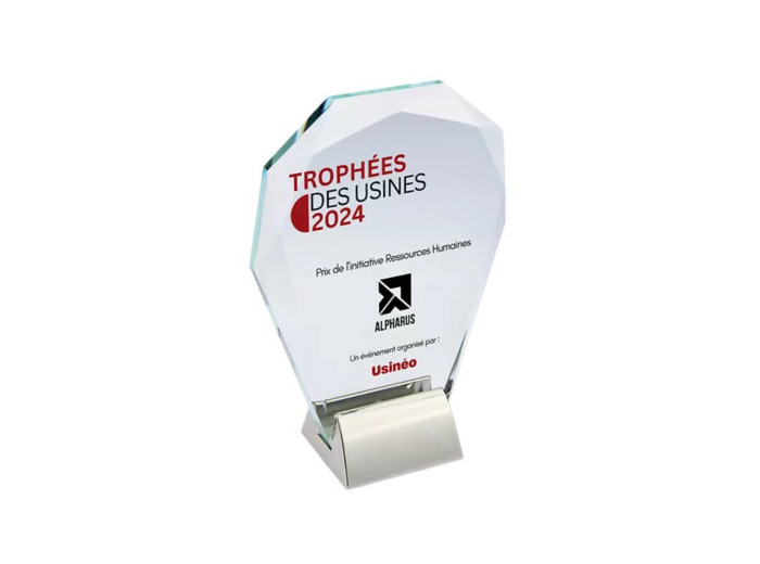 Trophee verre personnalisable trans