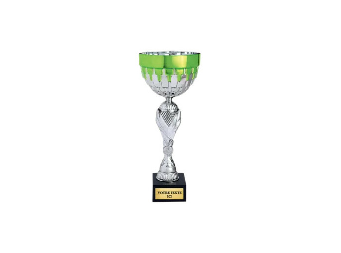 Coupe classique argent/vert(e) haut