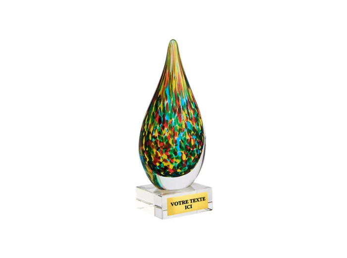 Trophee verre souffle transparent(e