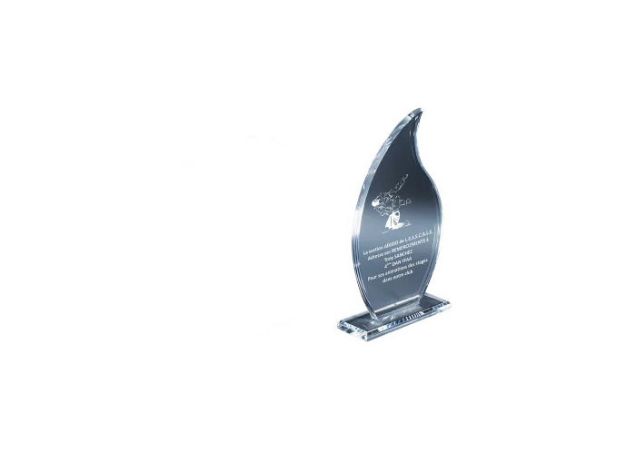 Trophee plexi epaiss 10mm h. 20 cm