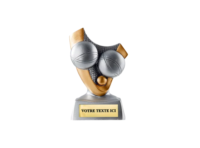 Trophee resine eco boule de petanqu h. 10cm
