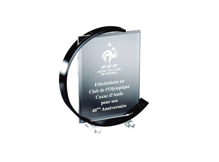 Trophee plexi epaiss 10+4mm h.22 cm