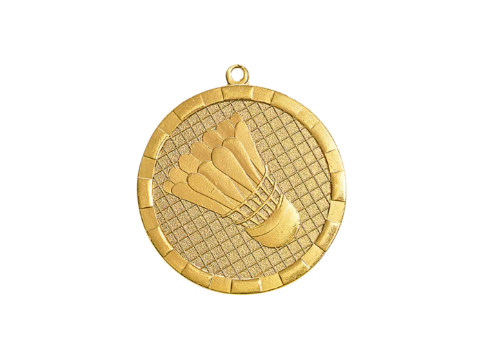 Medaille frappee fer badminton 50mm