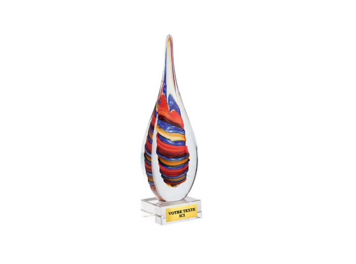 Trophee verre souffle transparent(e