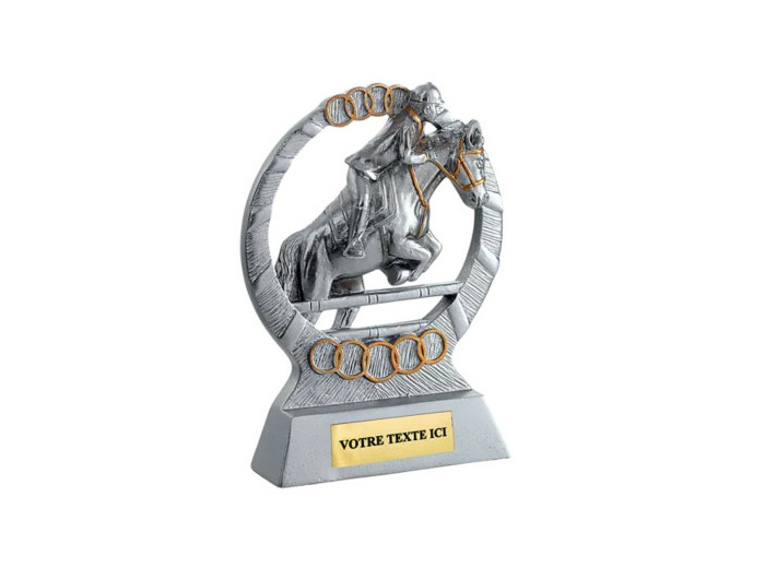 Trophee resine eco saut d'obstacle h. 11 cm