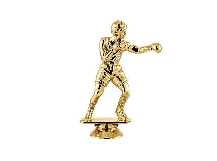 Sujet plastique or boxe h. 12cm