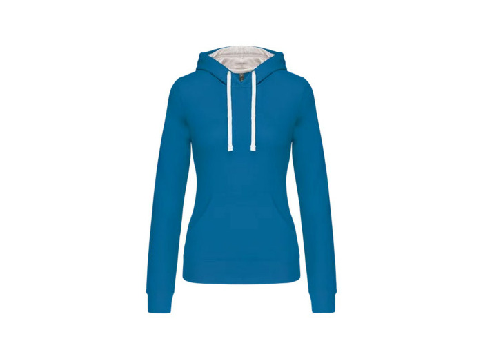 Sweatshirt capuche contrastée femme
