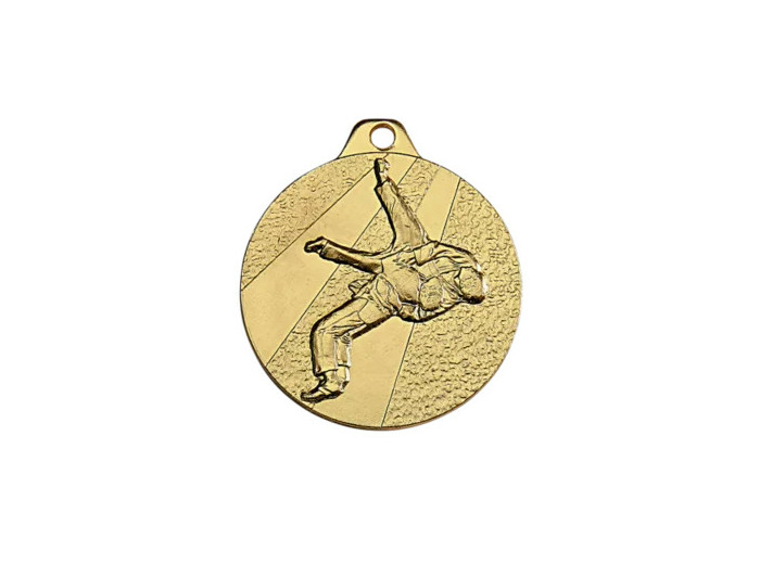 Medaille frappee fer or judo d 32 mm