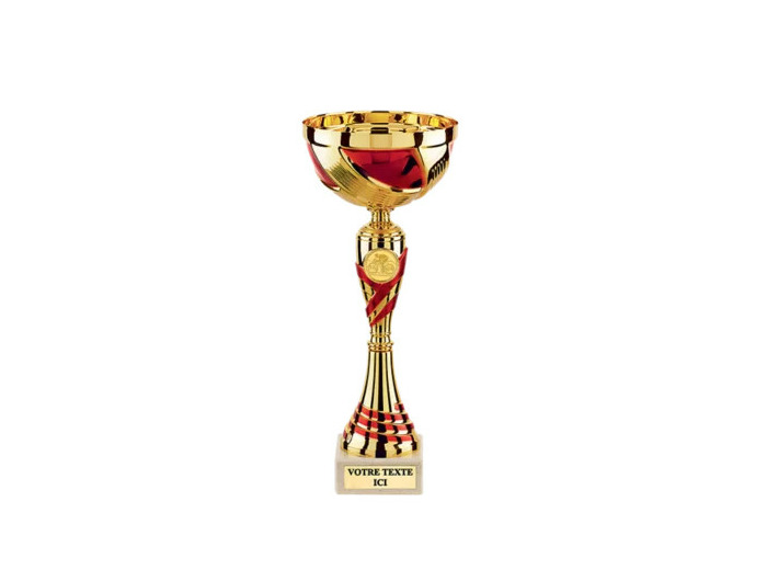 Coupe or/rouge h.30cm bol diam120mm