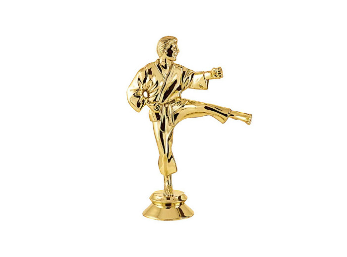 Sujet plastique or karate h. 13cm