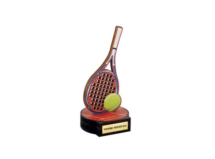 Trophee bois tennis h 20 cm