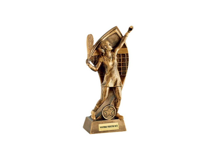 Trophee resine tennis femme h.22 cm