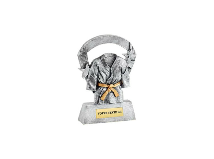 Trophee resine kimono argent h.16 cm