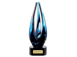 Trop verre souffle noir h 20 cm