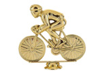 Sujet plastique or cyclisme h. 11cm