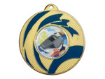 Medaille fer diam50mm or/bleu