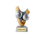 Trophee resine boule de petanque h.12 cm