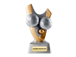 Trophee resine boule de petanque h.14 cm