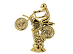 Sujet plastiq or moto cross h.11cm