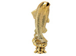 Sujet plastique or poisson h. 14cm