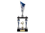 Trophee colonne arg/bleu h 55cm