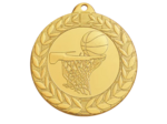 Medaille frappee fer basket 50mm or