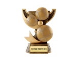 Trophee resine boule de petanque h.15 cm