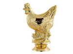 Sujet plastique or poule h.9cm
