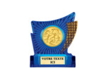 Trophee plastique bleu 13cm