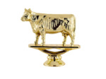 Sujet plastique or vache h.9cm