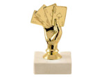 Trop suj plas or cartes h 10cm