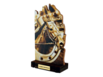 Trophee bois equitation h 22 cm