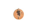 Medaille en bois rugby diametre 50