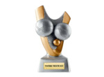 Trophee resine boule de petanque h.14 cm