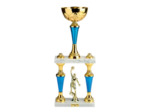 Trophee colonne or/bleu(e) hauteur