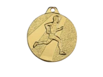 Medaille frappee fer or running d 32 mm