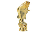 Sujet plastique poisson or h. 15cm