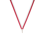 Ruban medaille rouge/blanc fin 80x1cm