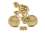 Sujet plastique or cyclisme h. 11cm