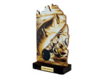 Trophee bois peche h 22 cm